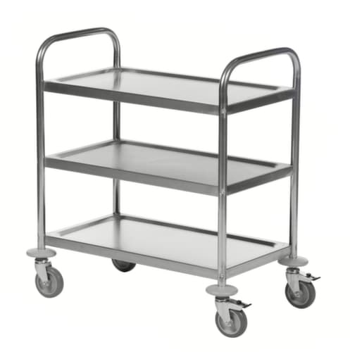 Kongamek Chariot à plateaux en acier inoxydable