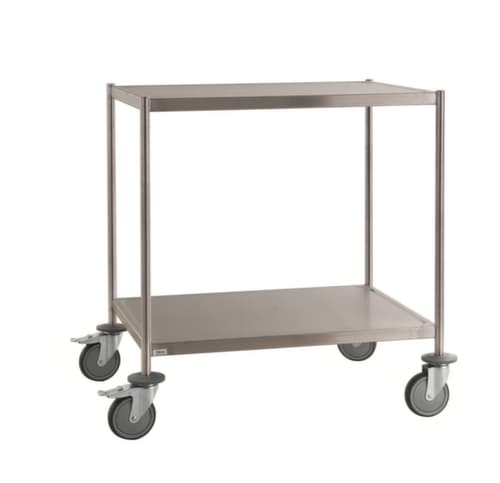 Kongamek Chariot à plateaux en acier inoxydable, force 200 kg, 2 plateaux