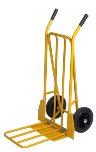Kongamek Diable de manutention avec pelle pliable, force 250 kg, caoutchouc plein bandage