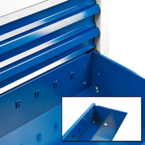 Armoire à tiroirs MAMMUT, 7 tiroir(s), RAL7035 gris clair/RAL 5012 bleu clair