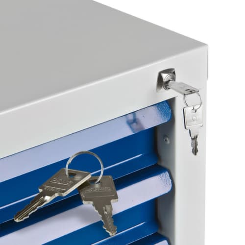 Armoire à tiroirs MAMMUT, 7 tiroir(s), RAL7035 gris clair/RAL 5012 bleu clair