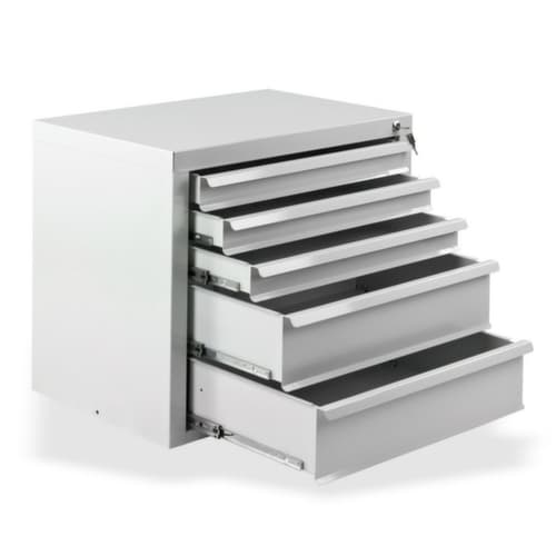 Armoire à tiroirs MAMMUT, 5 tiroir(s), RAL7035 gris clair/RAL7035 gris clair