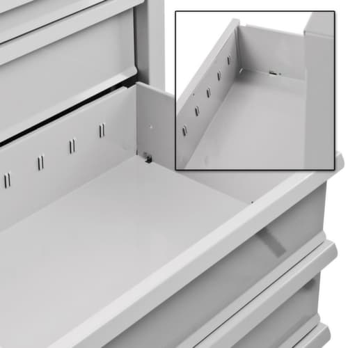 Armoire à tiroirs MAMMUT, 6 tiroir(s), RAL7035 gris clair/RAL7035 gris clair