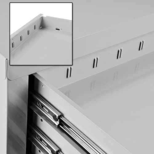 Armoire à tiroirs MAMMUT, 6 tiroir(s), RAL7035 gris clair/RAL7035 gris clair
