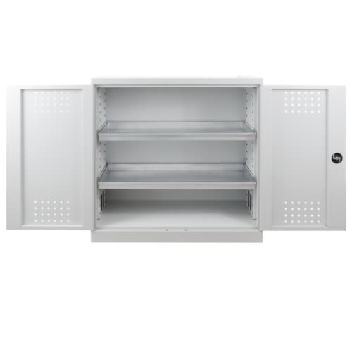 Armoire pour produits dangereux avec tablettes de rétention, hauteur x largeur x profondeur 1000 x 1000 x 500 mm
