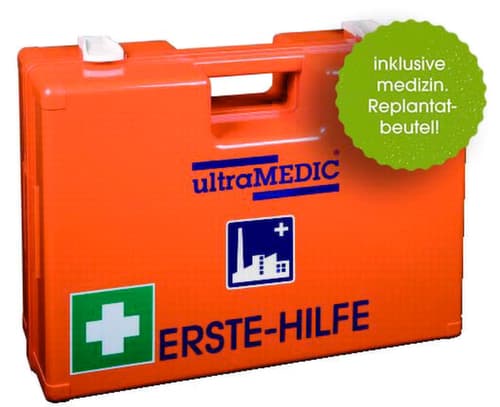 ultraMEDIC Mallette de premiers secours avec remplissage spécifique au secteur, calage selon DIN 13157