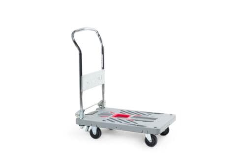 RuXXac Chariot à barre de poussée Dandy avec surface de chargement en plastique, force 180 kg, plateau longueur x largeur 740 x 465 mm