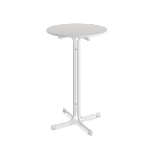 VEBA table haute pliable Essentials Berlin, Ø 800 mm, panneau blanc