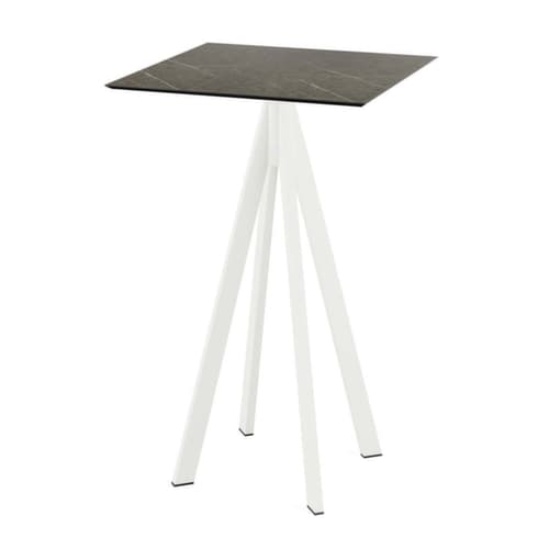 VEBA Table haute Essentials Infinity, largeur x profondeur 700 x 700 mm, panneau Midnight Marble