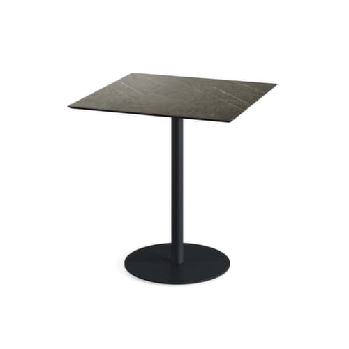 VEBA Table de bistro Essentials Urban, largeur x profondeur 700 x 700 mm, panneau Midnight Marble