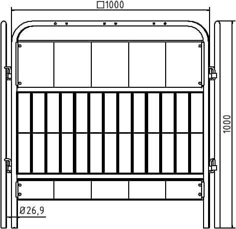 Schake Grille de protection de puits, hauteur x longueur 1000 x 1000 mm