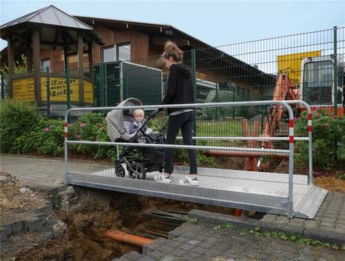 Schake Passerelle piétons avec plateforme en aluminium, longueur x largeur 3200 x 1000 mm