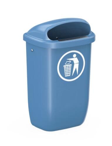 UDOBÄR Poubelle Citymate pour l'extérieur, 50 l, pour fixation murale ou sur montants, bleu