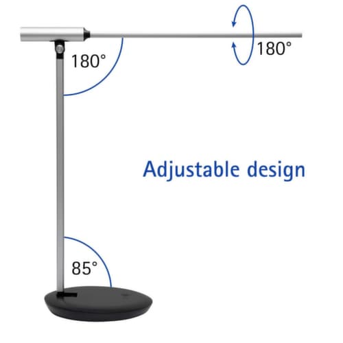 MAUL lampe de bureau à DEL avec variateur MAULrubia colour vario, lumière blanc froid à blanc chaud, argent/noir