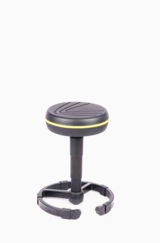 meychair tabouret pivotant PRO+ A30 avec bourrelet, assise noir, anneau de fond