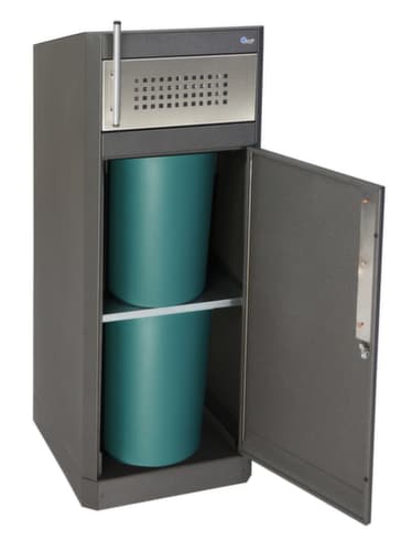 stumpf Poubelle Binox Hybrid-Bio-80, 80 l, fer micacé