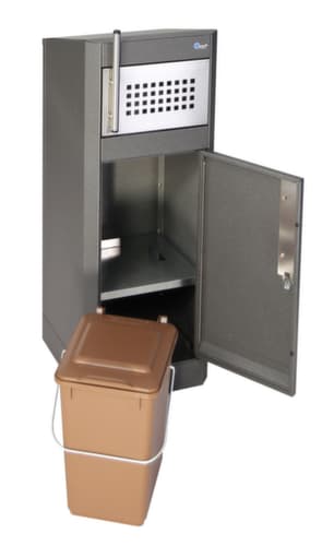 stumpf Poubelle Binox Hybrid-Bio-25, 25 l, fer micacé