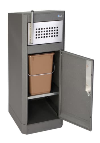 stumpf Poubelle Binox Hybrid-Bio-25, 25 l, fer micacé