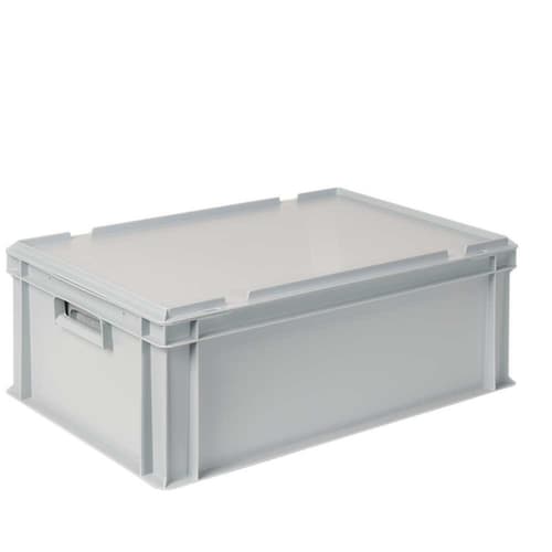 Bac gerbable norme Europe avec boîte isotherme, gris, capacité 44,5 l, couvercle indépendant pour boîte isotherme