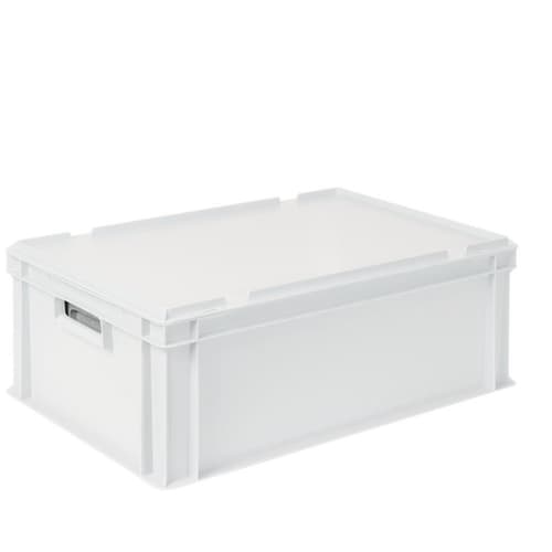 Bac gerbable norme Europe avec boîte isotherme, blanc, capacité 44,5 l, couvercle indépendant pour boîte isotherme