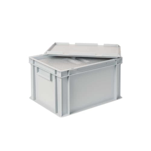 Bac gerbable norme Europe avec boîte isotherme, bleu, capacité 22,5 l, couvercle indépendant pour boîte isotherme
