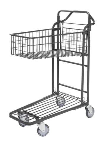 Kongamek Chariot à dossier, force 300 kg, plateau longueur x largeur 825 x 410 mm