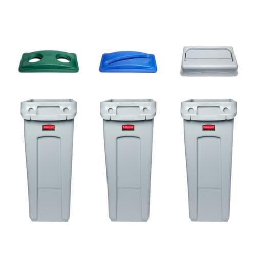 Rubbermaid Couvercle oscillant Slim Jim® pour collecteur de recyclage, gris