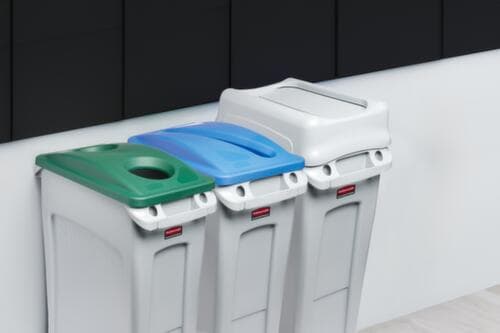 Rubbermaid Couvercle oscillant Slim Jim® pour collecteur de recyclage, gris