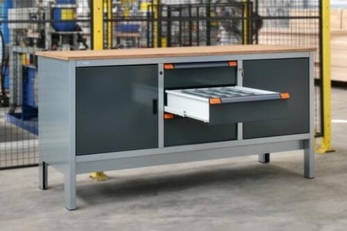 Thurmetall Établi EcoBlox 3D avec panneau multiplis, 3 tiroirs, 2 armoires, gris/RAL7016 gris anthracite