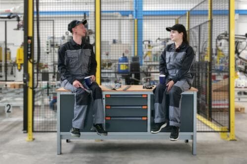 Thurmetall Établi EcoBlox 3D avec panneau multiplis, 3 tiroirs, 2 armoires, gris/RAL7016 gris anthracite