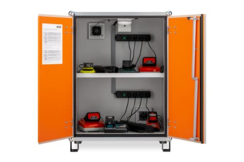 armoire de recharge de batteries lithium-ion antidéflagrante BASIC 8/10 à manutentionner, hauteur x largeur x profondeur 1110 x 800 x 660 mm