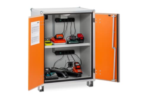 armoire de recharge de batteries lithium-ion antidéflagrante BASIC 8/10 à manutentionner, hauteur x largeur x profondeur 1110 x 800 x 660 mm