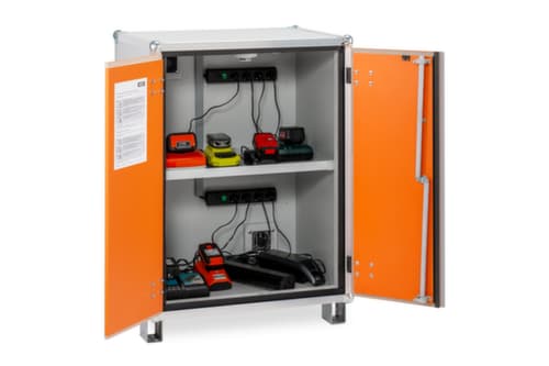 armoire de recharge de batteries lithium-ion antidéflagrante PREMIUM 8/10 à manutentionner, hauteur x largeur x profondeur 1110 x 800 x 660 mm