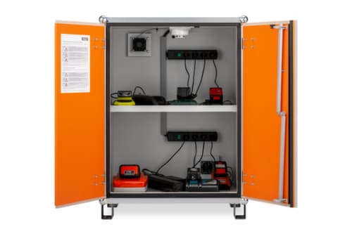 armoire de recharge de batteries lithium-ion antidéflagrante PREMIUM 8/10 à manutentionner, hauteur x largeur x profondeur 1110 x 800 x 660 mm