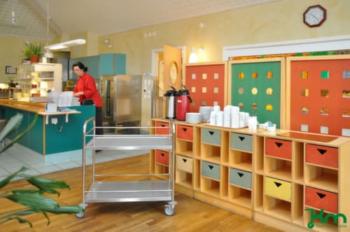 Kongamek Chariot pour l'alimentaire en acier inoxydable, force 100 kg, 2 plateaux