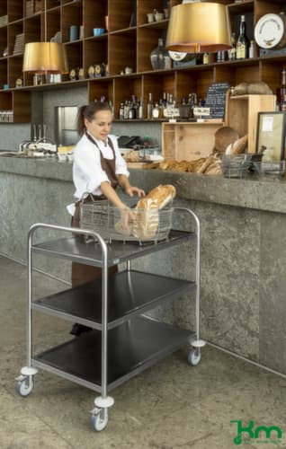 Kongamek Chariot à plateaux en acier inoxydable