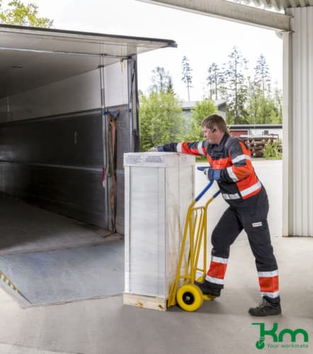 Kongamek diable de manutention avec pelle pliable, force 250 kg, polyuréthane bandage