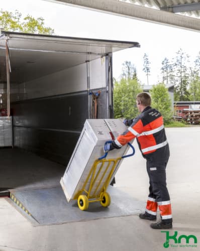 Kongamek diable de manutention avec pelle pliable, force 250 kg, polyuréthane bandage
