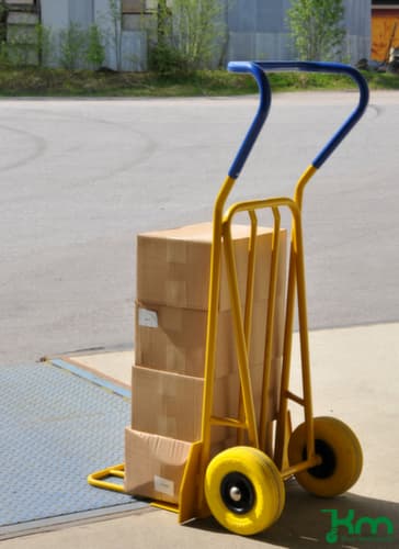 Kongamek diable de manutention avec pelle pliable, force 250 kg, polyuréthane bandage