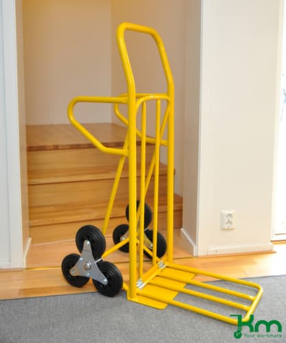 Kongamek Diable pour escaliers 3 étoiles, force 200 kg, largeur de pelle 350 mm, bandage caoutchouc plein