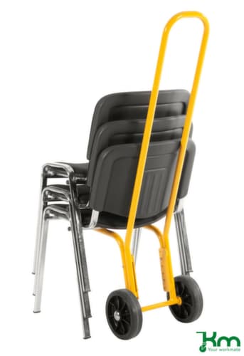 Kongamek Diable porte-chaises avec châssis porteur réglable, force 75 kg, caoutchouc plein bandage