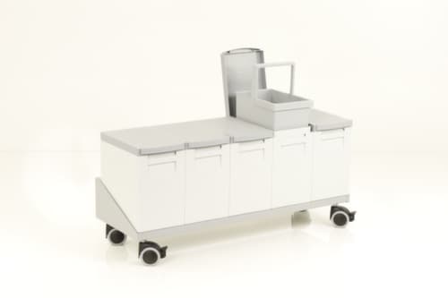 Châssis pour 5 boîtes de collecte de matières recyclables, pour 15 l bacs