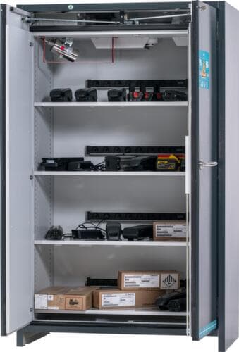 Asecos Armoire de stockage lithium-ion ION-LINE type 90, hauteur x largeur x profondeur 1953 x 1193 x 650 mm