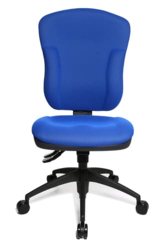 Topstar Siège de bureau pivotant avec assise galbée et capitonnage très épais, bleu