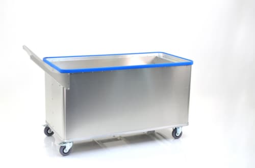 Gmöhling Chariot à caisses en aluminium G®-ERGO D 5408 / 580 B vario quick grip avec plancher à ressorts, plateau 1400 x 700 mm, capacité 615 l