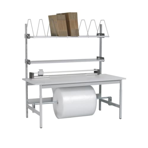 ERGO-line table d'emballage complète Budget avec tablettes et séparateurs amovibles, largeur x profondeur 1600 x 900 mm