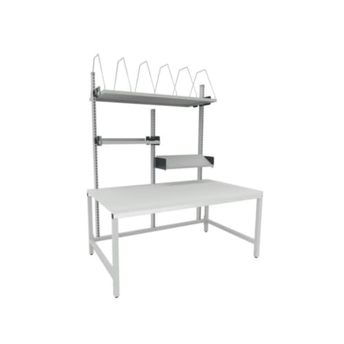 ERGO-line table d'emballage complète BASIC 5 avec tablettes et séparateurs amovibles, largeur x profondeur 1600 x 750 mm