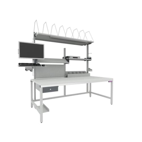 ERGO-line Établi à hauteur réglable BASIC 7, largeur x profondeur 2000 x 750 mm