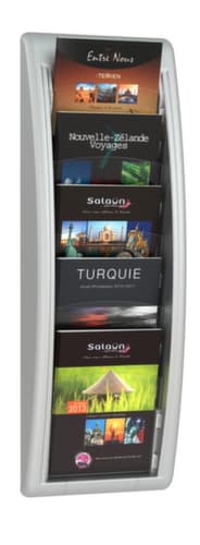 Paperflow Présentoir mural Quick Fit, 5 tablettes, structure aluminium-argenté