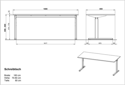Bureau à hauteur réglable GW-PROFI 2.0